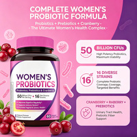 LuvVita Probiotiques pour femmes 50 milliards d'UFC avec canneberge, capsules à libération retardée pour le soutien de la santé digestive, urinaire et vaginale