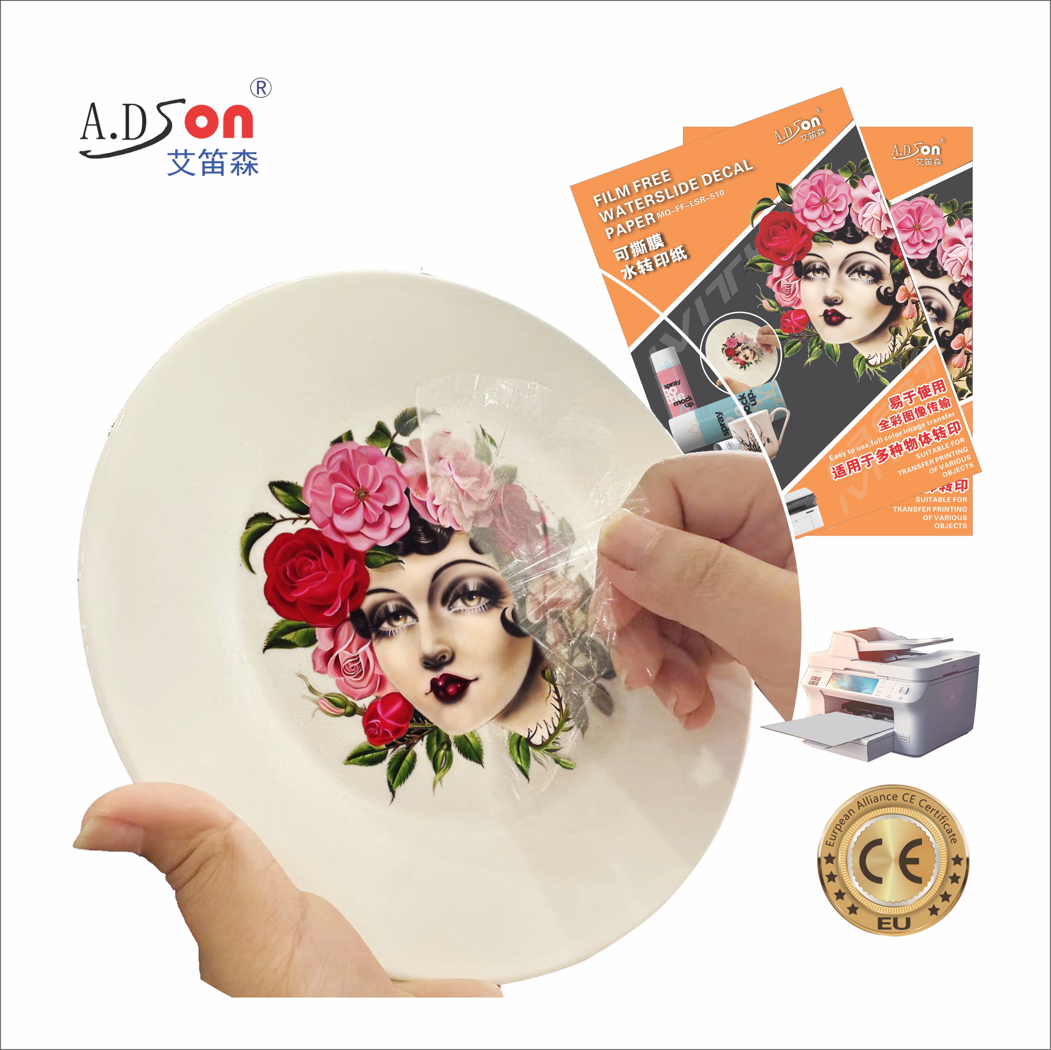 Digital Printing White Film Free Laser Water Transfer Clear Membrane Decal Paper A4 Size for Cosmetic Box