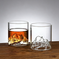 Nouvelle tasse à thé en verre moderne à double paroi, sans BPA, transparente, anti-fuite, résistante à la chaleur, cadeau d'affaires, motif vue sur la montagne