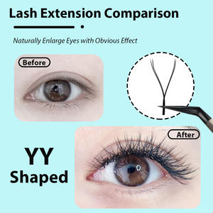 Extensions de cils en forme de YY, nouvelle qualité supérieure, deux pointes, tissées à la main, courbure C/D, naturelles, douces et légères, <span class=keywords><strong>pour</strong></span> le <span class=keywords><strong>maquillage</strong></span> (vente en gros) - Product Image 3