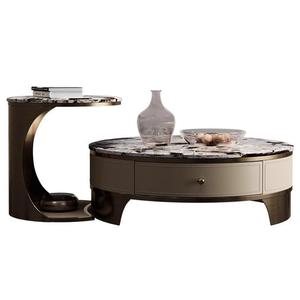 Mô hình mới Bàn cà phê bằng đá cẩm thạch tự nhiên cho căn hộ nhỏ ánh sáng sang trọng cao cấp đá cho đồ nội thất nhà sử dụng - Product Image 1