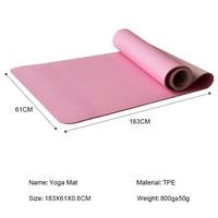 TPE Yogamatte Umweltfreundlich Rutschfest 6mm Heim-Trainingsmatte für Pilates und Yoga Fitness-Studio-Nutzung