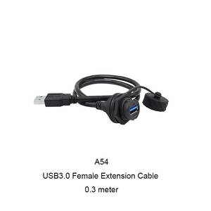 Adaptateur de montage sur panneau étanche Lshitech IP67 rond USB3.0 femelle vers mâle avec verrouillage à <span class=keywords><strong>baïonnette</strong></span> 0,1-1M - Product Image 3