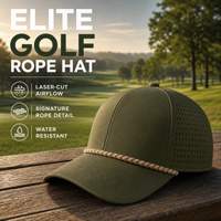 Casquette de golf imperméable à 5 panneaux en jersey découpé au laser avec motif Argyle et design sportif