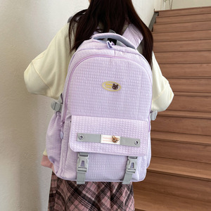 Student <b>Backpack</b> 15 Inches <b>Large</b> <b>Capacity</b> Minimalist Design For Women Casual Travel Use - Product Image 3