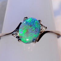 Mignonne Femme Blanc Opale Pierre Anneau Classique Argent Couleur Bijoux De Fiançailles De Luxe Cristal Ovale Anneaux De Mariage Pour Les Femmes
