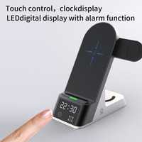Chargeur sans fil 6 en 1 réveil pour iphone 15 led affichage lumière chargeur multifonctionnel produits tendance 2024 nouveautés
