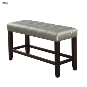 Panca Imbottita Mibaca con Seduta Alta, Base in Legno e Rivestimento in Ecopelle, Arredamento Moderno per Sala da Pranzo - Product Image 1
