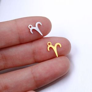 Nuevos Colgantes de Acero Inoxidable Chapados en Oro y Plata con Signos <span class=keywords><strong>del</strong></span> Zodiaco, 12 Dijes de Signos <span class=keywords><strong>del</strong></span> Zodiaco para Joyería, Collares y Pulseras - Product Image 3