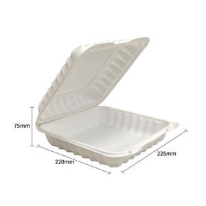 Caja de comida para llevar con 3 compartimentos, biodegradable, apta para microondas, reciclable, para postres y hamburguesas, de MFPP. - Product Image 3