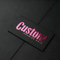 Boîte d'emballage de perruque magnétique de luxe avec logo personnalisé, boîte en papier rigide noir mat avec logo en feuille rose, doublure en satin pour perruques en cheveux humains
