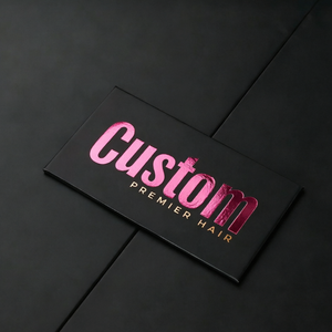Caja de Empaque Magnética de Lujo para Pelucas con Logotipo Personalizado, Caja Rígida de Papel Negro Mate con Logotipo en Lámina Rosa y Forro de Satén para Pelucas de Cabello Humano - Product Image 4