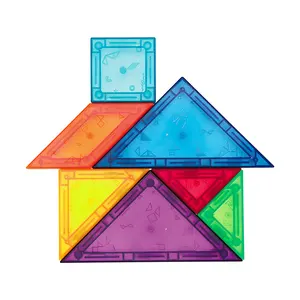 彩色3D塑料七巧板儿童拼图2023新释放磁性块玩具