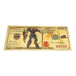 Nouvelle collection de billets commémoratifs <span class=keywords><strong>Transformers</strong></span> sur le thème des films américains, plaqués or 24 carats, en feuille d'or, cadeau de collection - Product Image 3