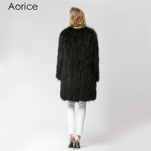 CR061 giacca in maglia di vera pelliccia di procione soprabito <span class=keywords><strong>da</strong></span> donna russo caldo <span class=keywords><strong>cappotto</strong></span> in vera pelliccia <span class=keywords><strong>da</strong></span> donna lungo 90 <span class=keywords><strong>cm</strong></span> - Product Image 3
