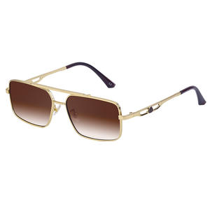 Lunettes de soleil carrées en métal pour hommes Cy-Gz1294, verres PC UV400, style conduite à double pont, monture noire C1 double gris - Product Image 5