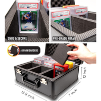 Boîte de rangement pour cartes gradées PS/A, étui pour cartes gradées, capacité de 120 slabs, SLAB ARMOR, 3 rangées, avec serrure TSA