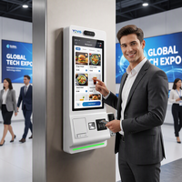 Self Servis Ödeme Kiosku Dokunmatik Ekranlı Sipariş Terminali Termal Yazıcı QR Tarayıcı Kartlı Ödeme Restoran Ödeme Noktası Ticari