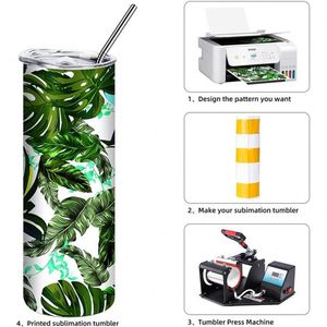 Double Wall Straight Stainless Steel Thermos <b>Flask</b> Skinny Tumbler Cups Sublimation 20 Oz Thermal Coffee Cup With Straw - Product Image 6
