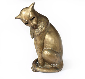 Statue de chat Bastet en <span class=keywords><strong>bronze</strong></span> art déco, sculpture de déesse égyptienne, collection artisanale, décoration d'intérieur vintage - Product Image 1
