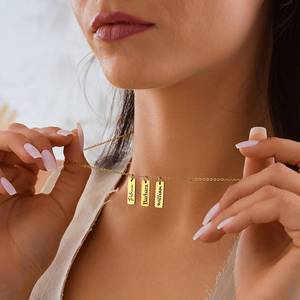 CAIOOCHE Collane <span class=keywords><strong>con</strong></span> Ciondolo Personalizzato in Acciaio Inossidabile Impermeabile, Incisione Personalizzata, Placcato Oro, Anti-Appannamento, Gioielli all'Ingrosso, Regalo - Product Image 4