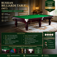 Table de billard russe professionnelle 9FT Pro Tournament INVUI personnalisable en bois massif avec surface en ardoise et coussinets en mousse haute densité - Yinghui Sports