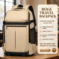 Sac à dos de voyage Oxford imperméable en gros, grande capacité, extensible, pour ordinateur portable, sac de cabine, logo personnalisé