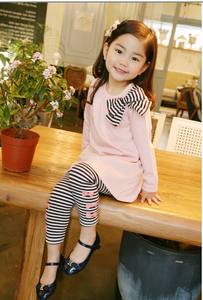 Conjunto de Dos Piezas de Ropa para Niños, Camiseta de Manga Larga y Pantalones a Rayas para Niñas de China - Product Image 5