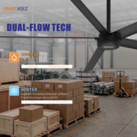 Ventilateur de plafond industriel HVLS en aluminium durable de 3 m pour l'écurie, la serre, la ferme, la ventilation et le refroidissement