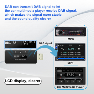 Podofo DAB+ Digital Radio Receiver FM DAB Box <b>USB</b> <b>Adapter</b> Antenna Module 2-Year Warranty for Universal <b>Car</b> Radio - Product Image 3