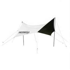 Homeera <b>Tarp</b> 210D Oxford Fabric Waterproof Black Silver Trigone V Type Ground Nail Summer Tent Outdoor Camping Shelter - Product Image 1