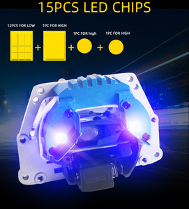 China Auto 3 pulgadas H4 90W <span class=keywords><strong>S16</strong></span> Bi LED Proyector Lente Faros Nueva condición 12V Voltaje Proveedor de fábrica - Product Image 4