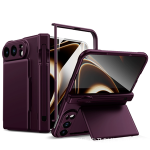 Premium Spray Paint Hard PC Card <b>Holder</b> Hinge Fold Phone Case for <b>iPhone</b> DUO Anti Scratch Tempered Glass Screen Stylus Cover - Product Image 1