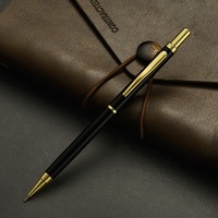 Crayon mécanique en métal 0,5 mm, crayon automatique à clic, logo personnalisé, stylo réutilisable pour étudiants et bureau