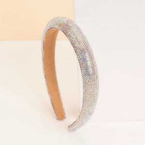 ربطة رأس إسفنجية عصرية جديدة من حجر الراين المرصع بالنماذج المرصعة بالنبات ، ربطة رأس على شكل مأدبة واسعة بطباعة الفهد - Product Image 5