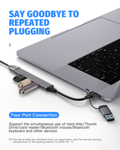 Hub <span class=keywords><strong>USB</strong></span> 3.0 4 ports ultra-fin tressé <span class=keywords><strong>pour</strong></span> <span class=keywords><strong>MacBook</strong></span>, Mac <span class=keywords><strong>Pro</strong></span>, Mac Mini, iMac, Surface <span class=keywords><strong>Pro</strong></span>, XPS, PC, clé <span class=keywords><strong>USB</strong></span>, disque dur mobile - Product Image 3