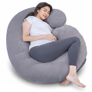 Almohada de <span class=keywords><strong>Embarazo</strong></span> Semicircular Jiyimei para Mujeres Embarazadas, Funda Extraíble, Relleno de Algodón PP y Terciopelo de 200 Hilos, Personalizable - Product Image 1