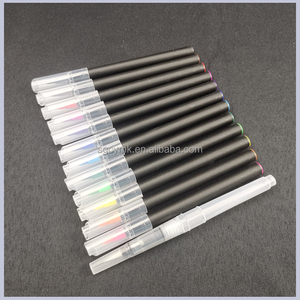 Stylos pinceaux 12 couleurs pour la peinture à l'<span class=keywords><strong>aquarelle</strong></span> <span class=keywords><strong>avec</strong></span> pointes en Nylon flexibles marqueurs de peinture pour la calligraphie et le dessin - Product Image 1