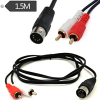 Nouveau style 2026 – Câble audio 5 broches DIN vers 2 RCA, convertisseur mâle-mâle, 1 vers 2 RCA pour systèmes stéréo, DIN-2RCA, 1,5 m