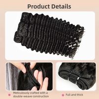 YEUNG BEAUTY 10A Cabello Humano Virgen Vietnamita Ondulado Profundo, Doble Trama a Máquina, Súper Doble Trama, Tejido a Mano, Permanente, Teñible en Todos los Colores