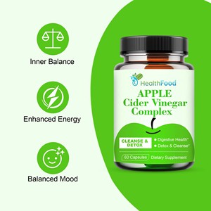 Cápsulas de Vinagre de Sidra de Manzana Keto para Mujeres, Extracto Complejo de Vinagre de Sidra de Manzana, Personalización al por Mayor, Apoyo a la Desintoxicación y Limpieza - Product Image 4
