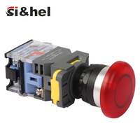 Anillo de interruptor de botón pulsador de plástico con reinicio automático LA38 iluminado normalmente abierto/normalmente cerrado Encendido/parada de cabeza de seta
