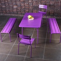 Chaise de salon d'extérieur en fer forgé, résistante aux UV, avec accoudoirs, chaise de salle à manger, coussin à séchage rapide, design moderne pour hôtel et café