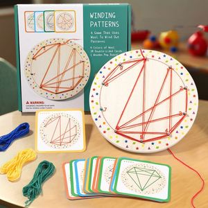 Montessori STEM Toy <b>Rubber</b> Bands Geoboard Math Pattern <b>Blocks</b> RoundGeo Board - Product Image 5