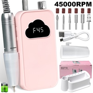 Taladro de Uñas Inalámbrico de 45000 RPM, Eléctrico, Profesional, Recargable, con Punta de Diamante, para Manicura, Pulido y Lijado en Salón - Product Image 1