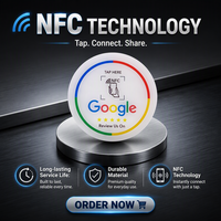Carte de visite professionnelle NFC étanche avec puce NTAG213 13,56 MHz, étiquette standard, carte de commentaires Google, époxy RFID