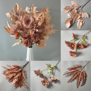 Automne couleur marron série mariage Simulation fleurs Caramel matériel soie plafond rangée route décoration élégante décorations murales - Product Image 3