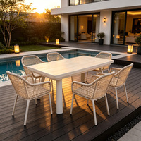 Meubles de jardin modernes, table rectangulaire extensible pour hôtel, resort, terrasse