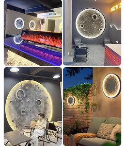 Lámpara de Pared con Forma de Luna, Modelo Cráter de Meteorito, Luz de Jardín para Patio de Villa, Lámpara de Pared Tridimensional con Forma de Luna, Decoración - Product Image 5