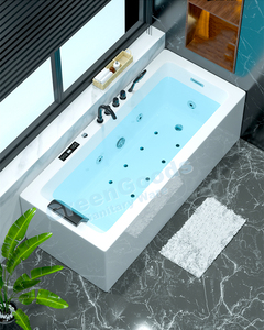 Sannce — baignoire rectangulaire 59 pouces pour salle de bain, <span class=keywords><strong>douche</strong></span> à tremper <span class=keywords><strong>verticale</strong></span> en acrylique, pour deux personnes - Product Image 5
